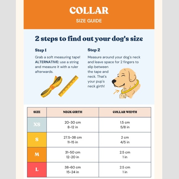 Sniff & Bark dog collar | SMALL | yellow ochre sun print - Picture 4 of 4